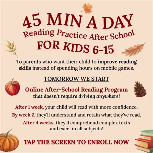 Join our Reading Program! 🔥 Join to receive the personalized learning plan to help your kid thrive in reading 😎 ▪️ Personalized learning plan tailored to your child’s needs 📖 ▪️ Detailed progress reports for parents 📊 ▪️ Support with reading homework and practice 📝 ▪️ Fun, engaging, and interactive lessons 🎮 ▪️ Help your child truly understand and enjoy reading, not just memorize words 🧠 ▪️ Free up more time for yourself 🧘‍♀️ | Brighterly