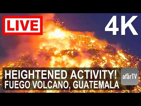 🔴 Live Now: Increased Activity at Fuego Volcano, Guatemala