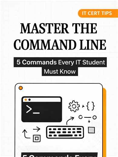 If you're studying for IT certifications, you NEED these command line skills 👨‍💻⚡ #command #linuxcommands #itcertification #techtok #cybersecuritystudent #programmingtips #learntech#itstudent