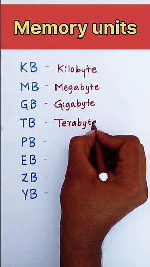 Memory units| full form of kb,mb,gb,tb,pb etc #shorts