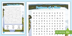 Features of a River Word Search