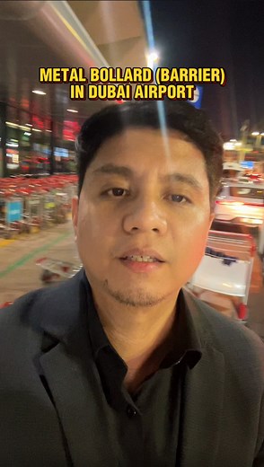 Even the metal bollards (barrier) in Dubai International Airport look premium and sturdy. #DubaiAirport #Bollards #TravelVibes #AirportDetails | Kenn Rick