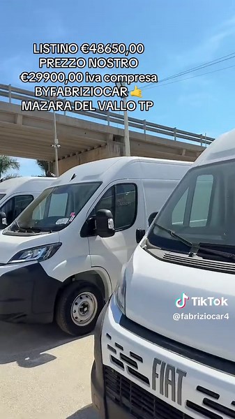 LISTINO € 48650,00 PREZZO NOSTRO €29900,00 IVA COMPRESA 312 CM LUNGHEZZA 194 CM ALTEZZA SETTEMBRE IN PRONTA CONSEGNA NUOVO FIAT / DUCATO 140 CV LH2 TELECAMERA POSTERIORE COMANDI AL VOLANTE BLUETOOTH USB AUX SENZORI PARCHEGGIO CRUISE CONTROL SENSORI CORSIA ALLARME SENSORI CORSIA ALLARME ECCCCCCCCCCC KM0 IMM 28 02 2025 DISPONIBILI 10 MEZZI UGUALI FABRIZIOCAR AUTORIZZATO STELLANTIS Financial services SS 115MAZARA DEL VALLO (TP)SICILIA CONSEGNA IN TUTTA ITALIA ISOLE COMPRESE RISPONDIAMO SOLO TRAMITE