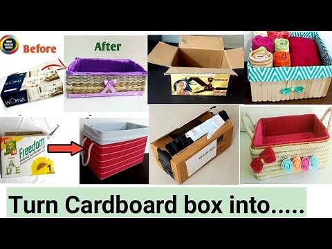 5 COOL CARDBOARD BOX REUSE IDEAS TO ORGANIZE YOUR HOME #5 COOL DIYs you can make with#cardboard box