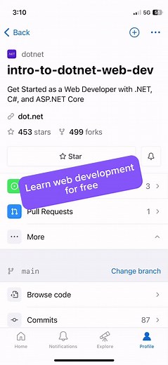 Learn web development for free🤩 #dotnet #csharp #learntocode #webdeveloper