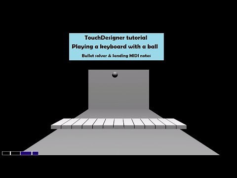 Playing a keyboard with a ball - Bullet solver & Sending MIDI notes - TouchDesigner tutorial