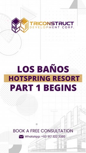 🎬 Part 1 of Meiyi Hot Spring at Los Banos Laguna Every dream build starts with a strong foundation, literally and creatively. We’re excited to share the first part of our design build journey for Meiyi Hot Spring Resort in Los Baños, Laguna. 🌿💦 From concept to initial works, this project reflects Triconstruct’s commitment to turning vision into functional beauty. 👉 Stay tuned for the transformation ahead. 📩 Need help with your next build? Message us today. 📱 WhatsApp: 63 917 322 3380 📧 Em