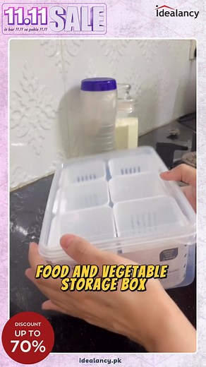 Food & Vegetable Storage Box With Lid Keep your fruits and veggies fresher for longer with this convenient storage box, complete with a secure lid! Perfect for an organized fridge or countertop. #FreshStorage #KitchenOrganization #FoodStorage #1111SALE | Idealancy