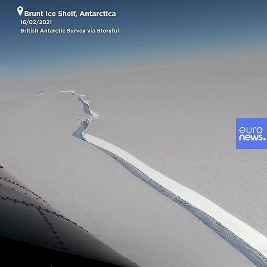 A 1,270-square-kilometre iceberg – the size of New York City – separated from Antarctica on February 26. This is what it looked like 10 days before it broke away completely. | Euronews English