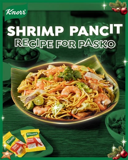 Buong-buo ang sarap ng Pasko 'pag masarap ang handa! Make this shrimp-sarap Pancit Canton recipe using Knorr Shrimp Cubes! Find the recipe and more at knorr.com/ph | Knorr Philippines