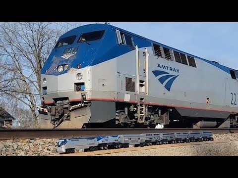 Wooden Amtrak meets Real Amtrak