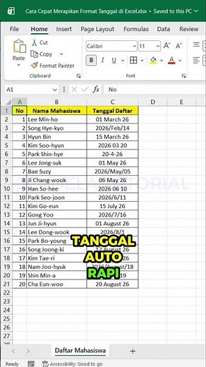 QUICK WAY TO SET UP DATE FORMATTING IN EXCEL