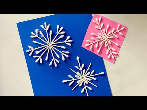 Making Snowflakes Out of Q Tips - Christmas Crafts for Kids