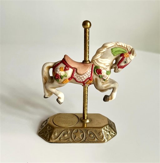 Vintage Willitts Designs Carousel Horse- Group II, Firing No 2-3358//brass and Floral Roses - Etsy
