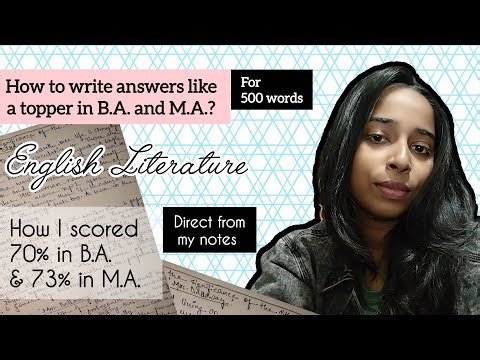 How to write 500 words answers in B.A. and M.A. ? | English Literature #english #englishliterature