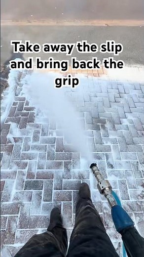 Take away the slip and bring back the grip, pressure washing this block paving driveway!