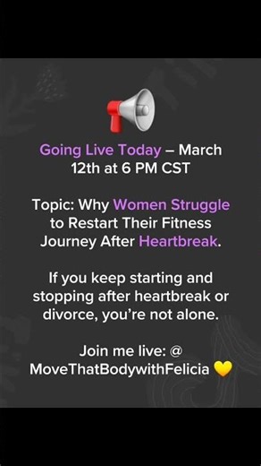 Going Live Today from Move That Body with Felicia – March 12th at 6 PM CST #shorts