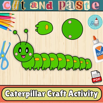 Caterpillar Craft Template | Fun Paper Craft for Preschoolers-Spring Cut & Glue