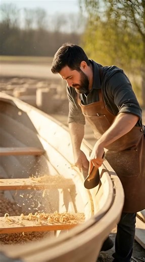 I Built a Real Boat From Wood (It Floats!) | Timelapse #craftsmanship #woodworking #timeless