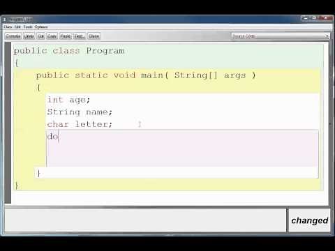 Java Declaring Variables using BlueJ American Accent