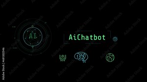 Animated infographics on the theme of AI-powered chatbot.