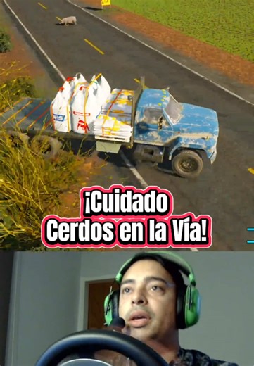 Cuidado con los cerdos en la vía en Farming Simulator