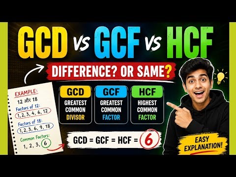 GCD vs GCF vs HCF Explained | Are GCD, GCF & HCF Different? Full Explanation with Examples | #hcf