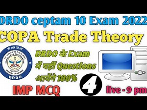 DRDO Ceptam 10 Copa Trade Question | DRDO Ceptam 10 Copa Exam Paper | DRDO Copa Questions | Copa MCQ