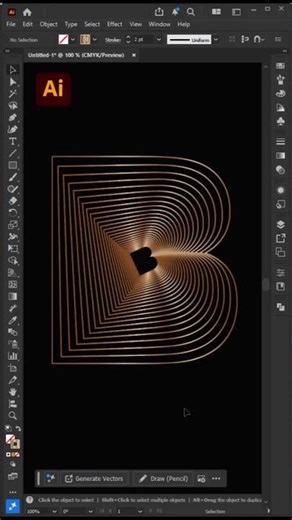 Create Glowing Line Letter in Illustrator 2026 🔥 Easy Trick #Shorts #tips #tricks #illustrator