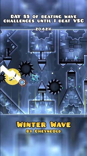 DAY 85 (97 attempts) #youtubeshorts #gdshorts #gd #geometrydash #wave #vsc #gaming #gdchallenge