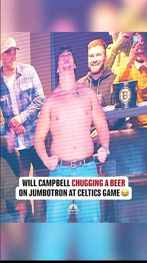 Will Campbell CHUGS A BEER on jumbotron at Celtics game 😂