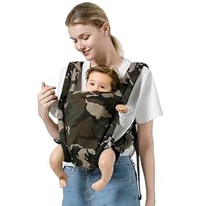 MISSWISDOM Baby Carrier for Dad (8-30lbs)-Military Stylish Infant Holder Carriers Newborn to Toddler, Men Baby Carrier with Windproof Cap, One Size Fits All, Camouflage