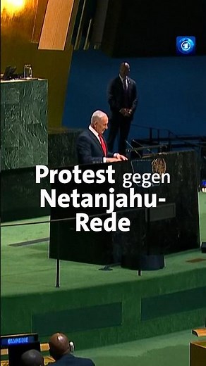 Diplomat:innen verließen aus Protest den Saal, als Netanjahu seine UN-Rede begann #tagesschau #news