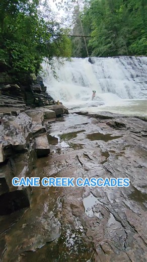 Cane Creek Cascades is a popular swimming hole at Fall Creek Falls State Park near Spencer, Tennessee. It was almost too much current for swimming on this day. #outdooradventuresintennessee #simplelifebigadventures #Tennessee #exploretennessee #waterfall #waterfalls #hiking #hike #swimminghole #tennesseewaterfalls #tennesseeswimminghole #fallcreekfalls Simple Life, Big Adventures | Outdoor Adventures in Tennessee