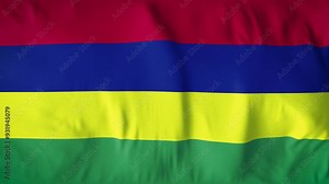 MAURITIUS COUNTRY FLAG. A mesmerizing, ultra-slow-motion video of a high-quality flag gracefully waving in the wind, capturing every delicate ripple and fold in stunning detail.