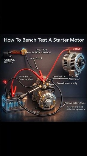 How to bench test a starter motor🔥| Easy Step-by-Step Starter Motor Testing Guide #shorts #motor