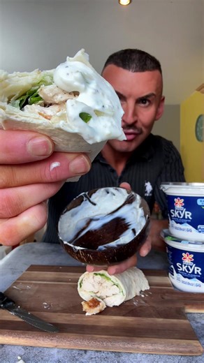 AD Here is a work lunch you can make in under five minutes that actually keeps you full. This is a classic chicken Caesar wrap, but I use @Yoplait_ire SKYR instead of mayonnaise for a thick, creamy, naturally high-protein dressing that works perfectly for busy days. Simple, familiar, and easy to bring with you. #YoplaitSKYR #SKYR #NaturallyHighInProtein