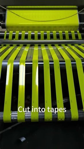 Production of fluorescent yellow-green DOT reflective tape