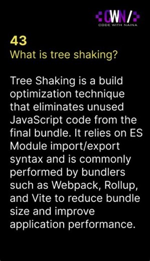 Javascript Interview Question 43 | What is tree shaking?