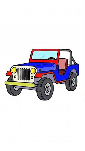 jeep drawing | Jeep Coloring Tutorial | How to Color Jeep Drawing | Art Learning Guide for Beginner