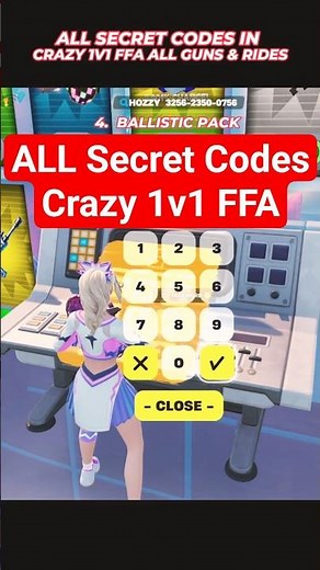 ALL SECRET CODES CRAZY 1V1 FFA All Guns & Rides FORTNITE MAP #shorts #fortnite #fortnitecreative