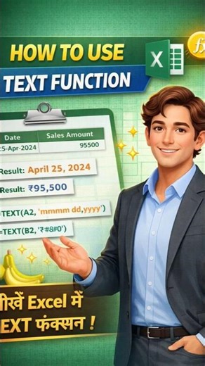 How to use Text Function in Excel #excel #spreadsheetmagic #excelhacks #exceltips #exceltricks