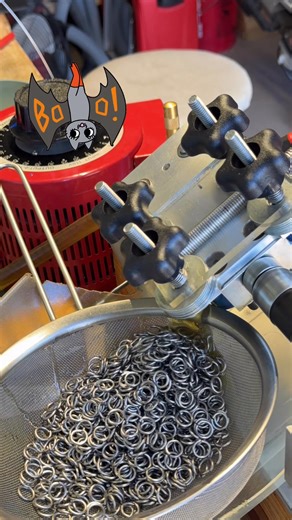 Out in the workshop cutting 16 gauge stainless steel jump rings. | Copious Eclections