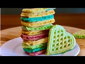 How To Bake Rainbow Waffles (With my Niece and Nephew) [ASMR]