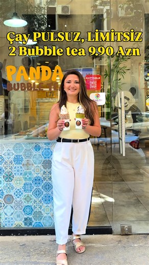 Panda Bubble Tea iki bubble tea 9.90 AZN | Limitsiz çay ücretsiz