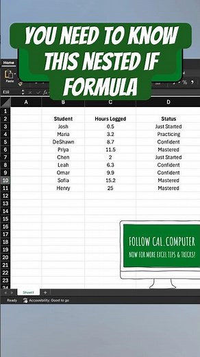 ✅ Must-Know Excel Formula: Create Dynamic Labels with Nested IF 📊