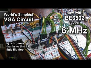 Simplest VGA circuit - with Ben Eater's 6502 and synchronized CPU clock