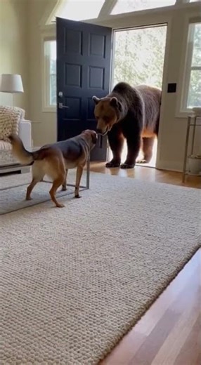 Home Invasion Gone Wrong: Bear vs Dog Epic Battle Unfolds #wildlife #dogvsbear #nature