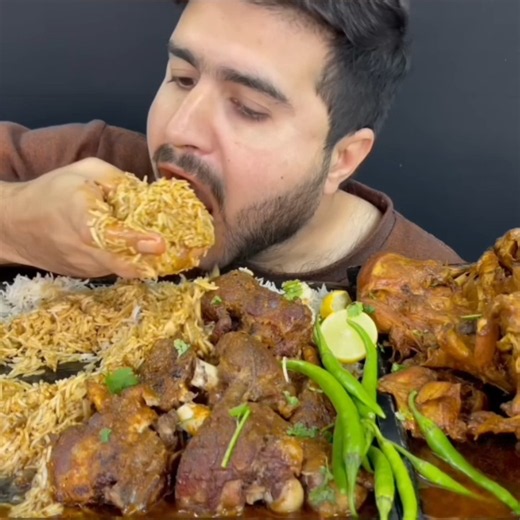 ASMR: EATING SPICY MUTTON CURRY🔥 BASMATI RICE || #shorts​ #mukbangn​#asmreating​ #mukbangasmr​#asmr​
