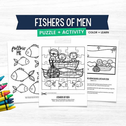 Fishers of Men, Jesus Stories, Sunday School Printables, Bible Game for Kids, Kid Bible Study, Children Church Activity, Kids Bible Craft - Etsy